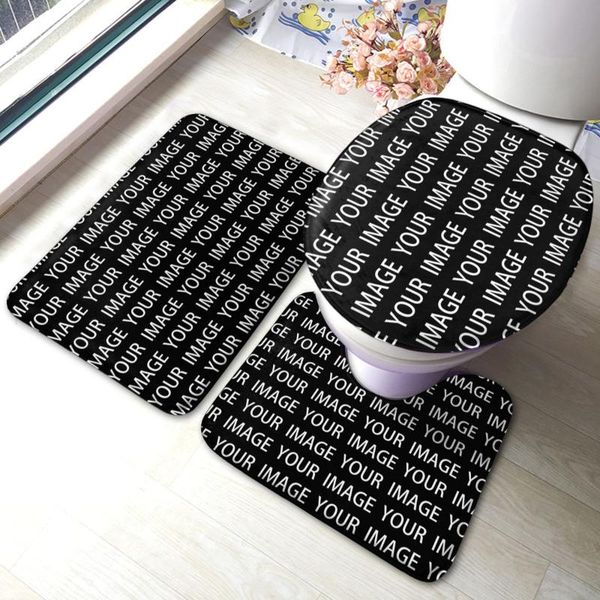 bath mats custom mat 3 piece washable modern bathroom set polyester foot rug